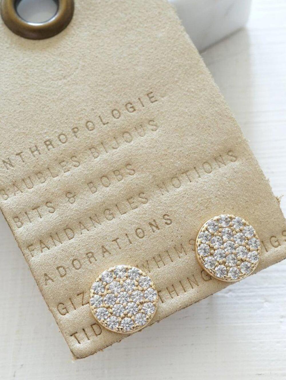 Anthropologie Pave Stud Earrings